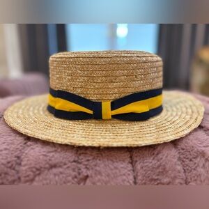 💛💙Zakira • straw boater hat • NWT
